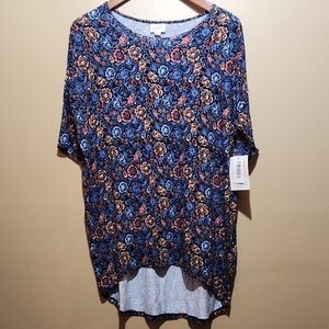 LuLaRoe IRMA Floral Short Sleeve Tunic Women's Top